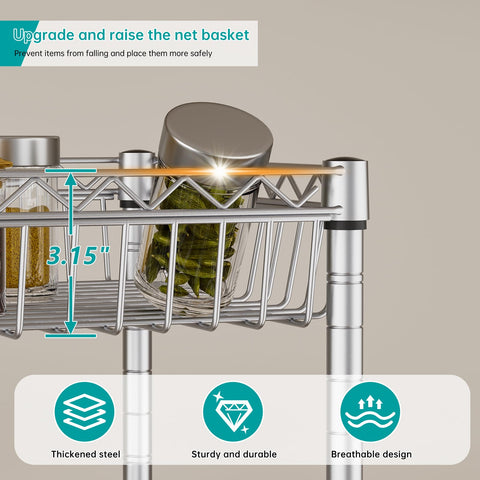 SINGAYE metal mesh baskets keep items secure and visible