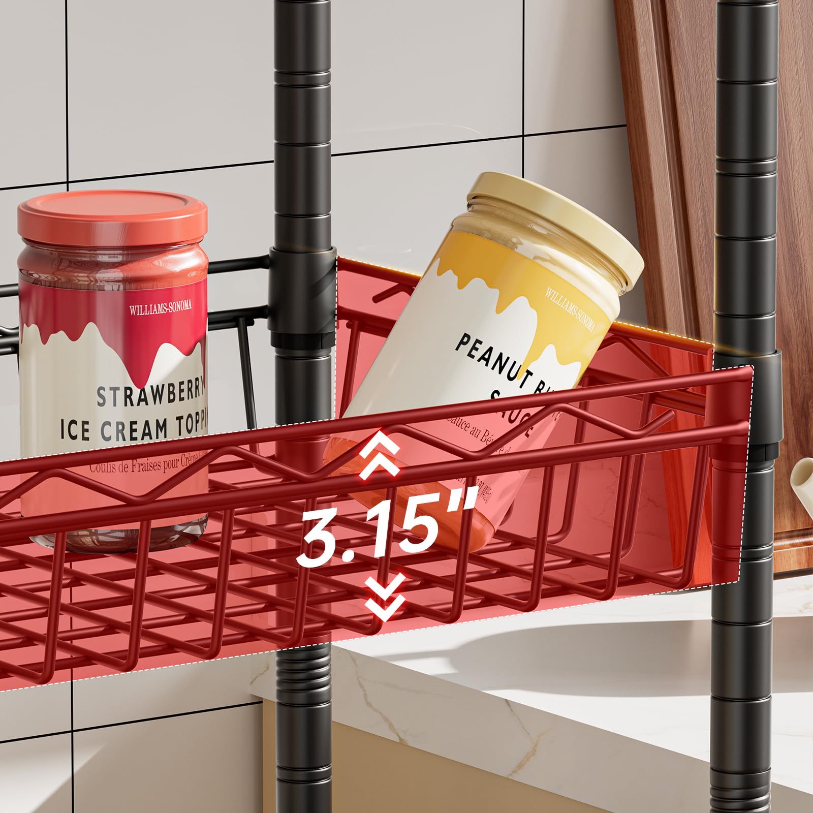 SINGAYE narrow wire shelves ideal for compact kitchens