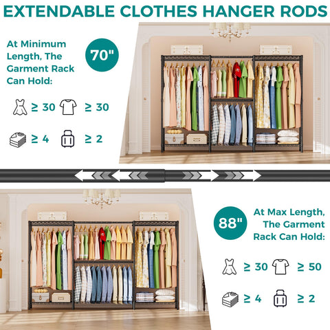 SINGAYE portable wardrobe with shelves ideal for apartments and small spaces