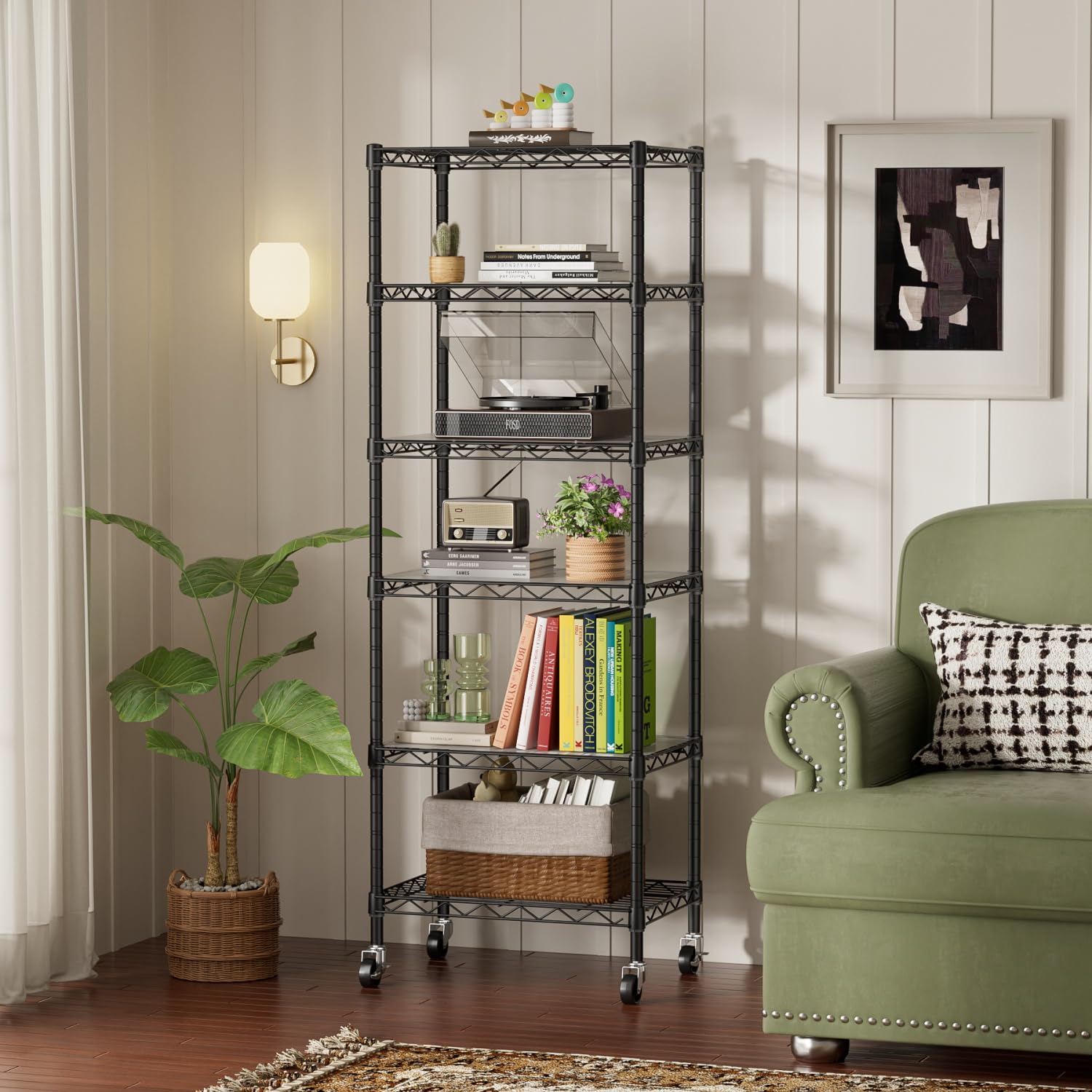 SINGAYE rustproof mesh shelves keep items secure in kitchen and bathroom.