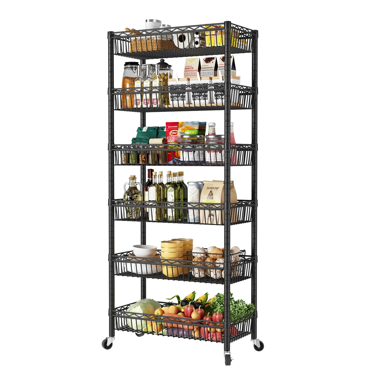 SINGAYE 6-tier shelf in garage keeps tools organized and accessible.