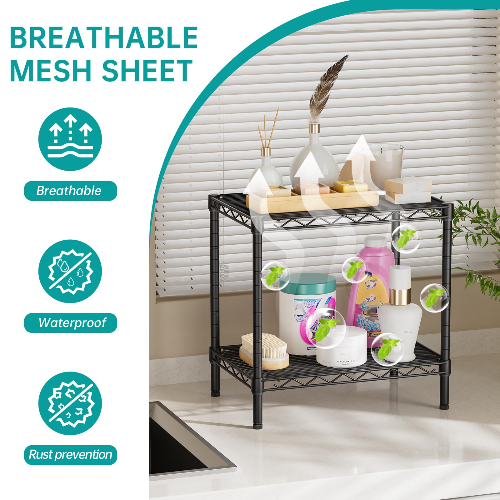 SINGAYE shelf-closet edge-downward design helps store larger items safely