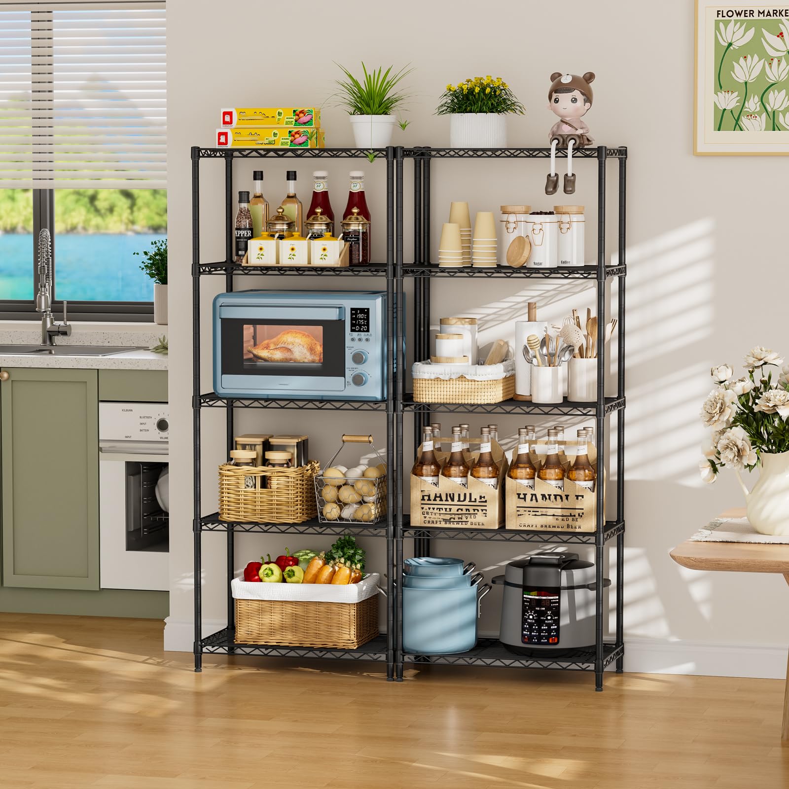 SINGAYE durable metal wire frame supports heavy items in garage storage.