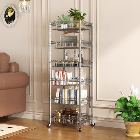 SINGAYE shelving unit with wheels for easy movement