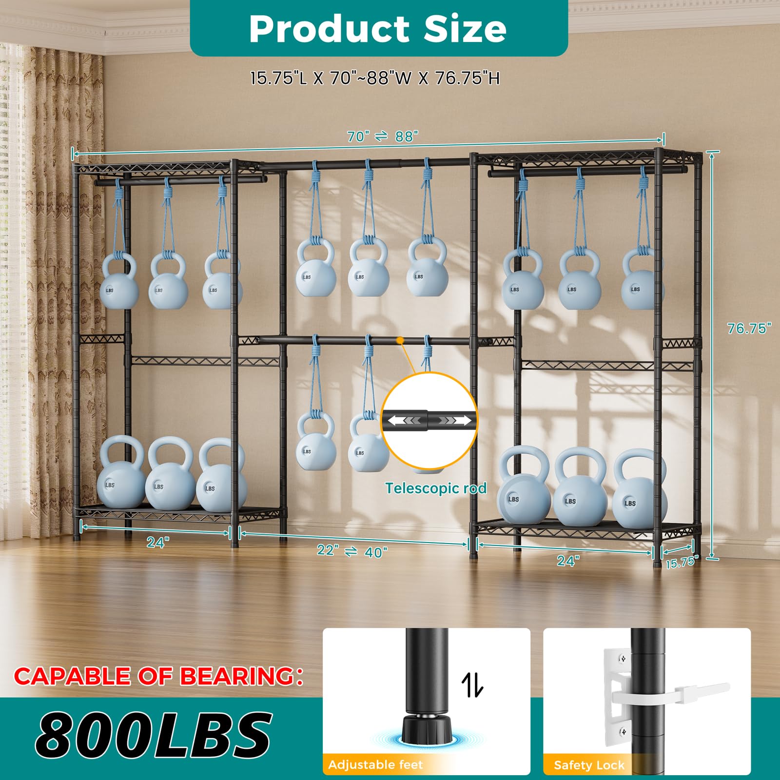 SINGAYE space-saving closet rack maximizes room while organizing garments