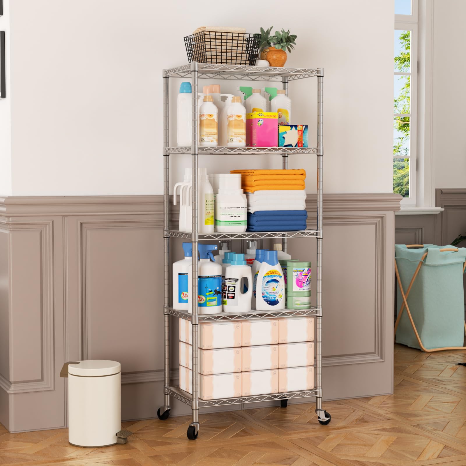SINGAYE wheels enable easy relocation for cleaning and reorganization.