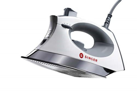SINGER SteamCraft iron with OnPoint tip for precise pressing around buttons and seams.
