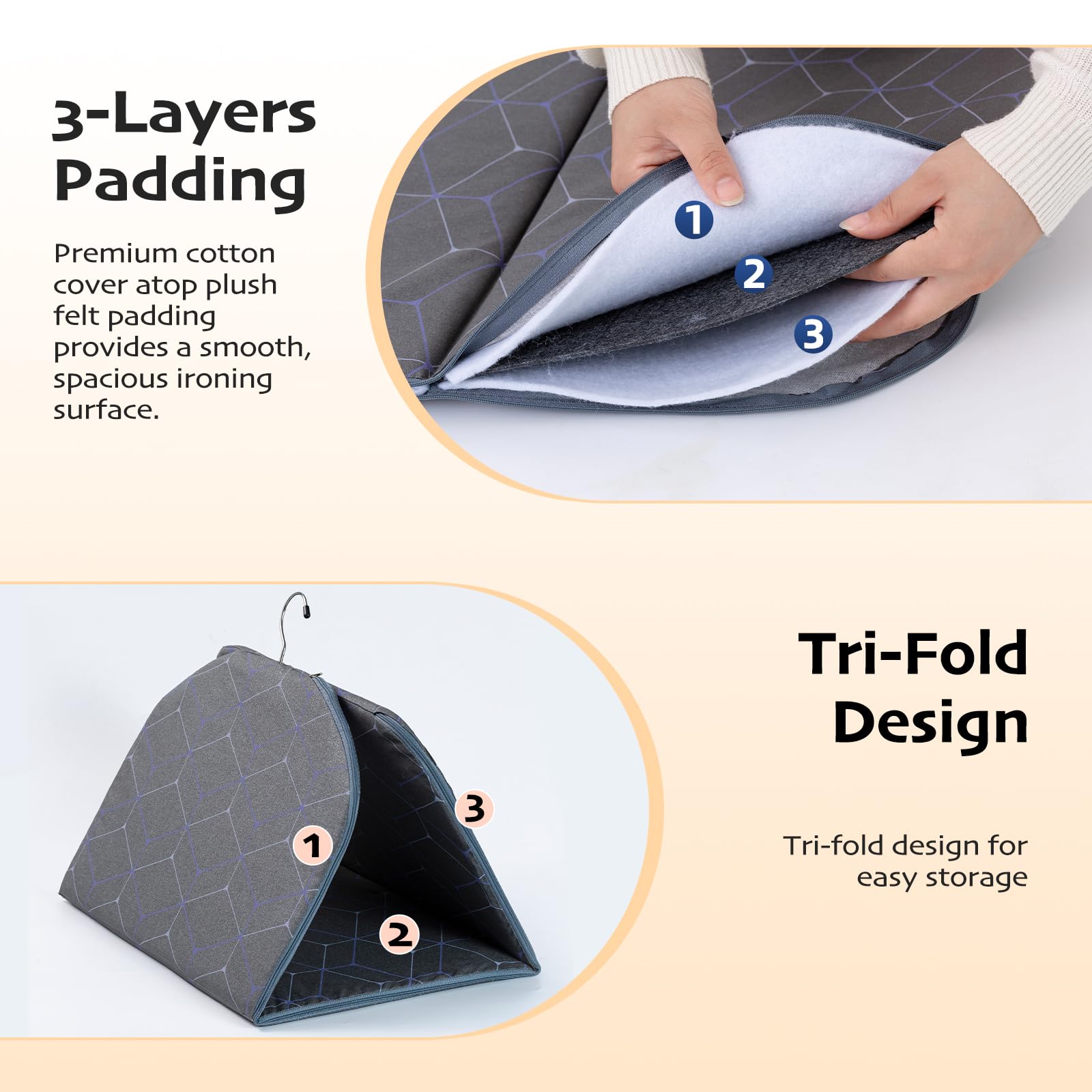 Singpotool cotton felt steamer pad close-up highlights durable, heat-resistant surface