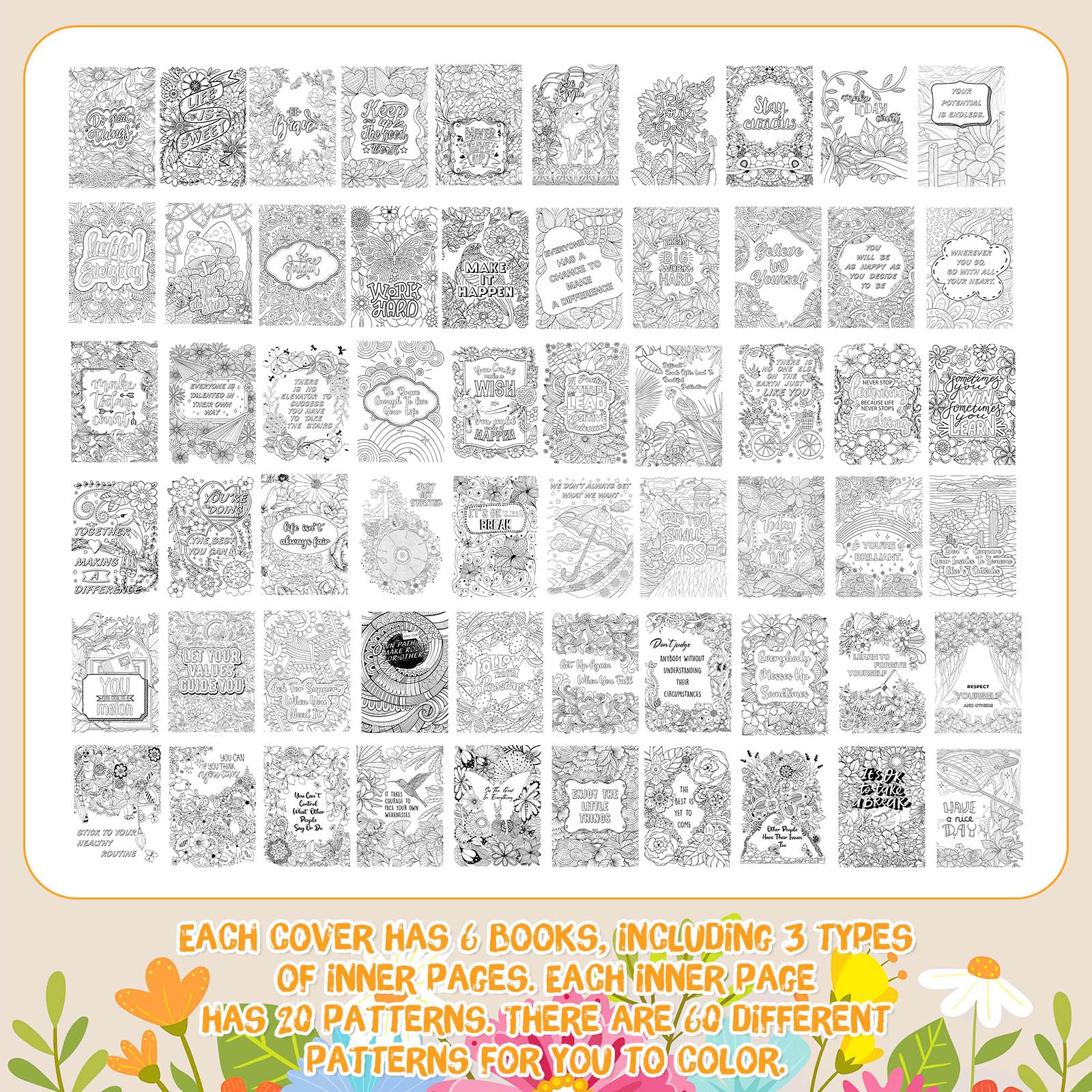 Sinload coloring book thick paper resists tearing for double-sided coloring