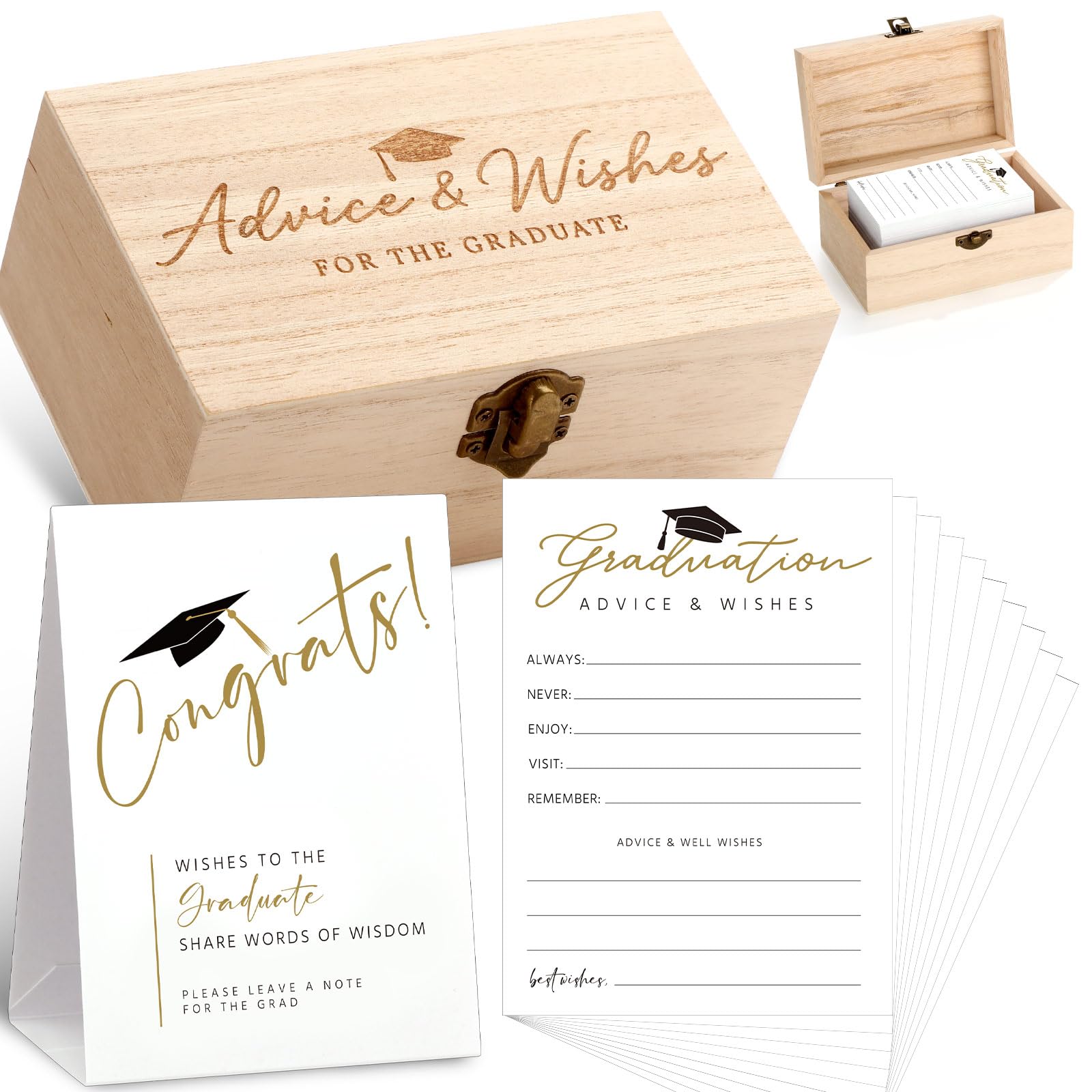 Sinload graduation advice cards pack enhances party decor and guest engagement.