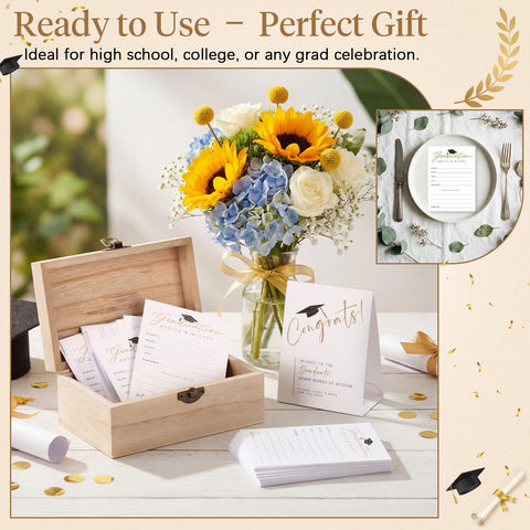 Sinload graduation decor doubles as a keepsake box for memories.