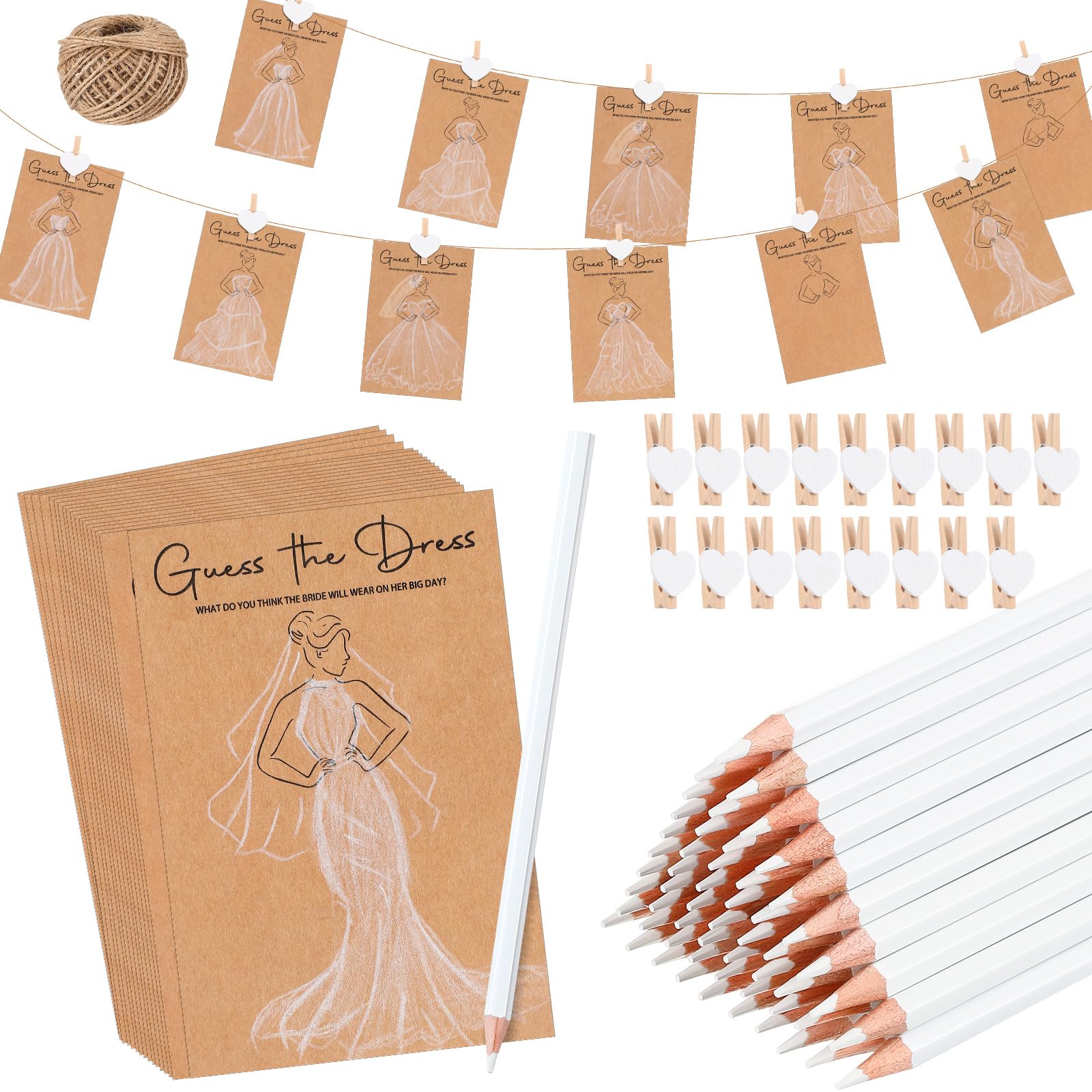 Sinload guess the dress cards pack for bridal showers to engage guests.
