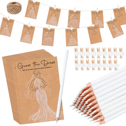 Sinload guess the dress cards pack for bridal showers to engage guests.