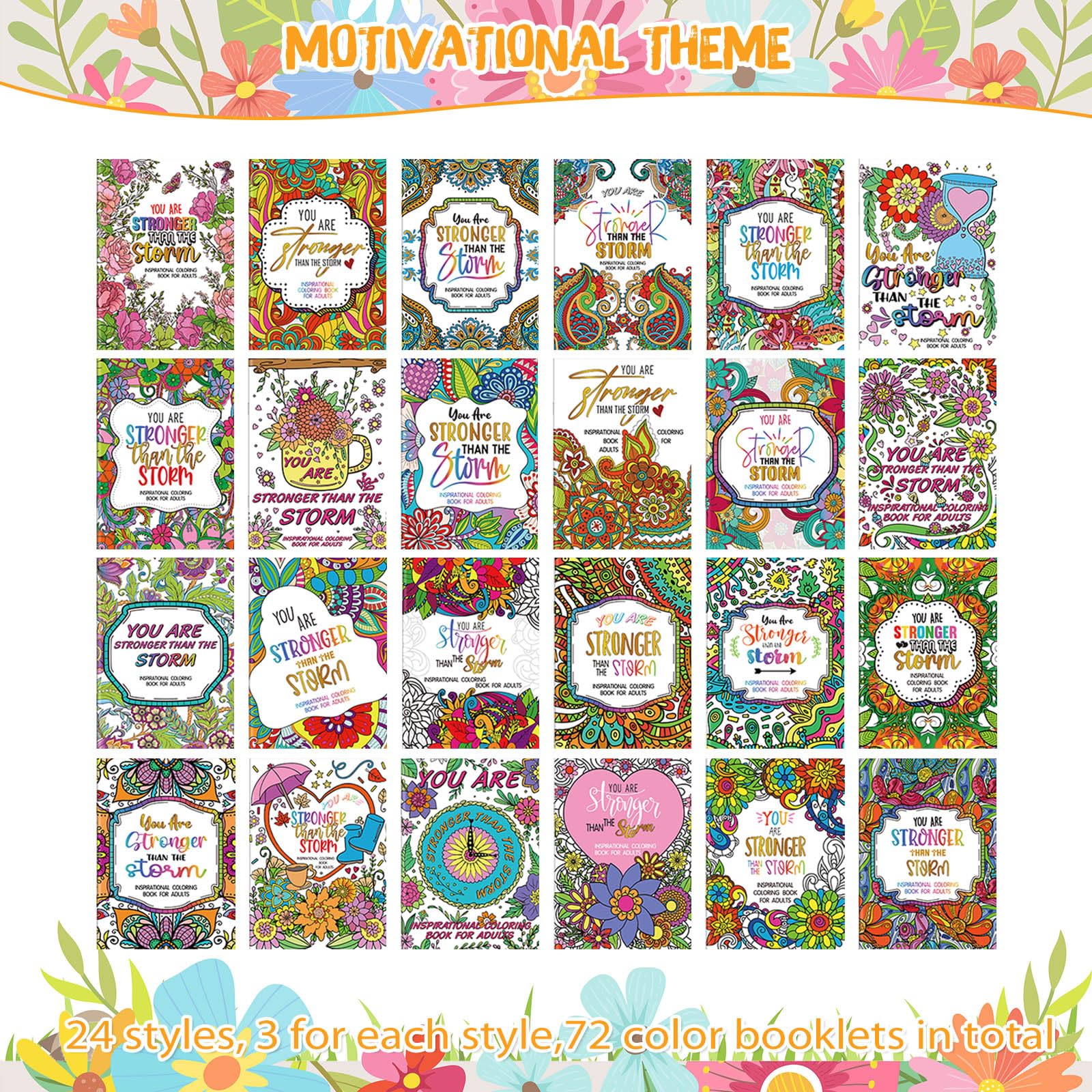 Sinload motivation coloring book 24 styles design variety for creative coloring