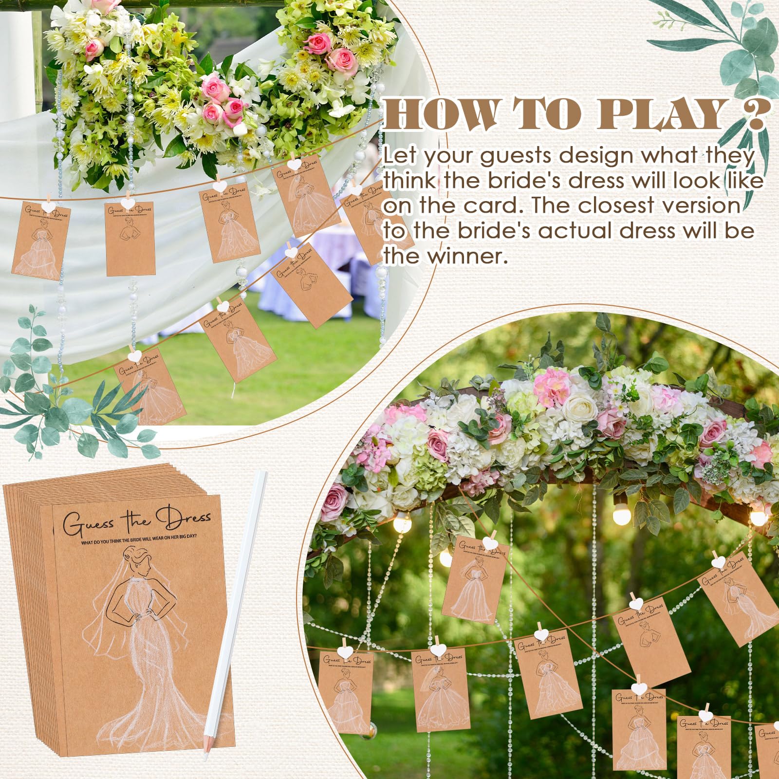 Sinload string rope for hanging cards, creating a stylish centerpiece.