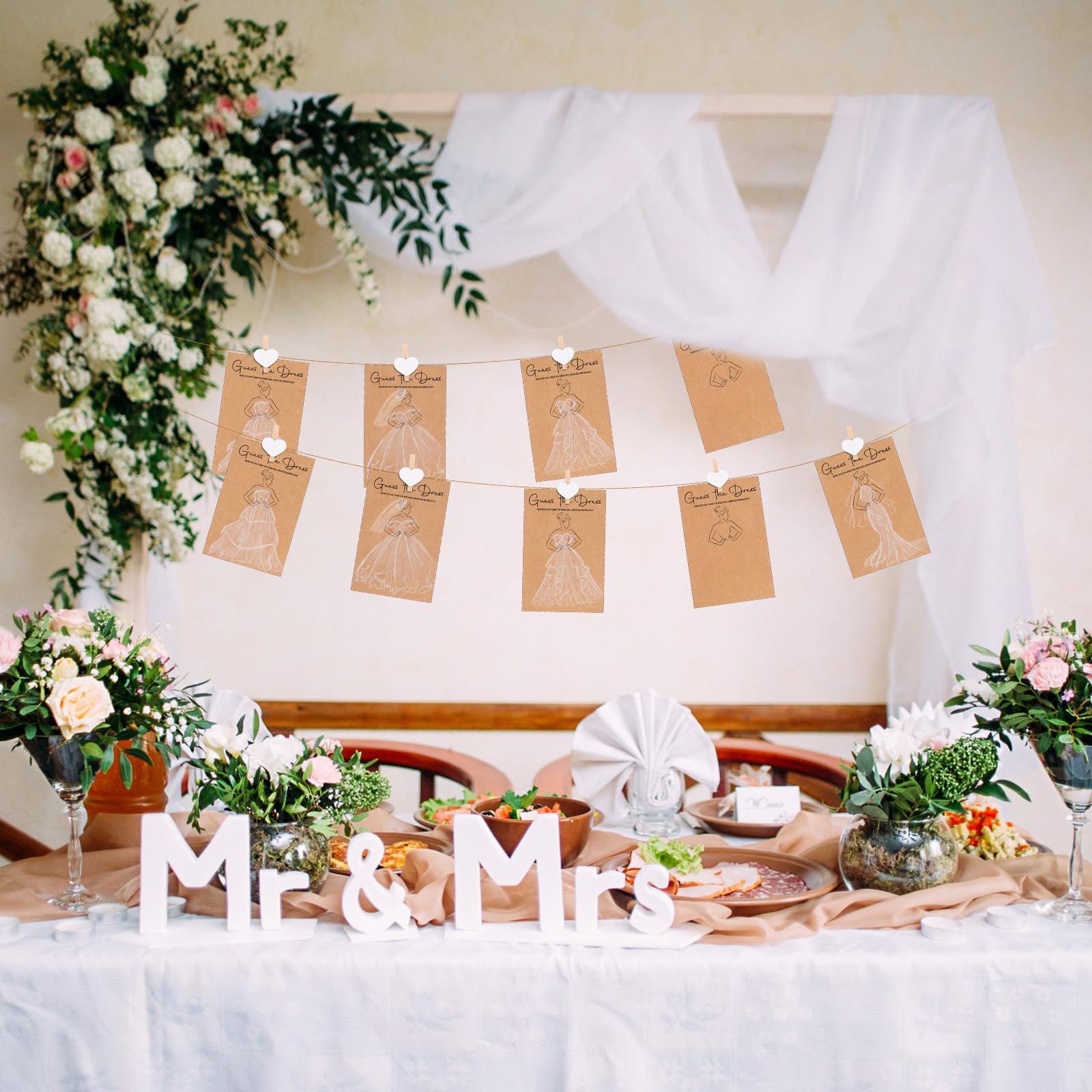 Sinload string rope to hang dress cards for a focal wedding display.