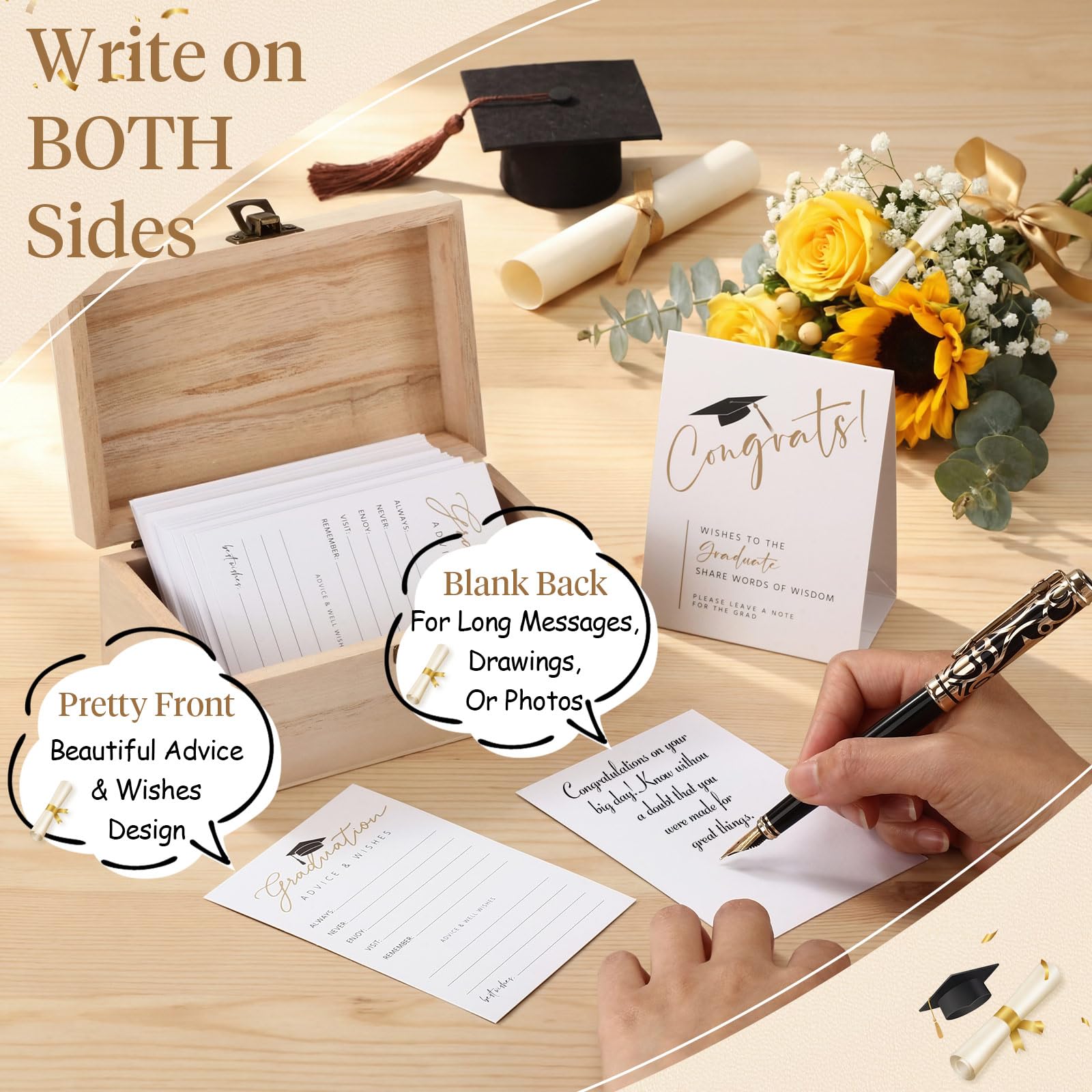 Sinload two-sided advice and blessings cards invite personal notes from guests.