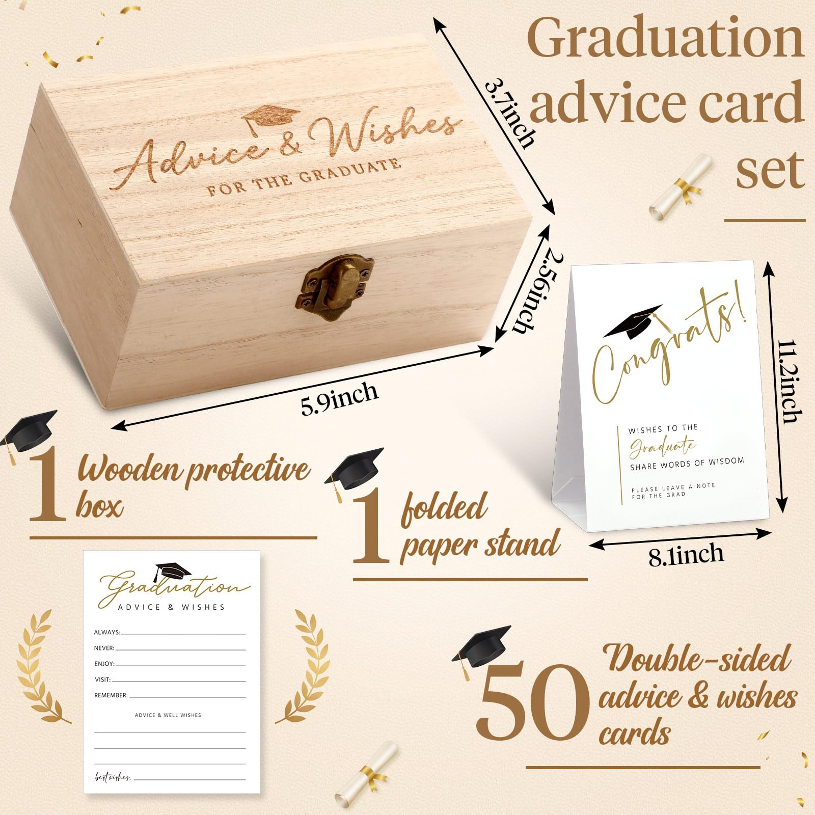 Sinload wooden card box stores all heartfelt messages after the celebration.