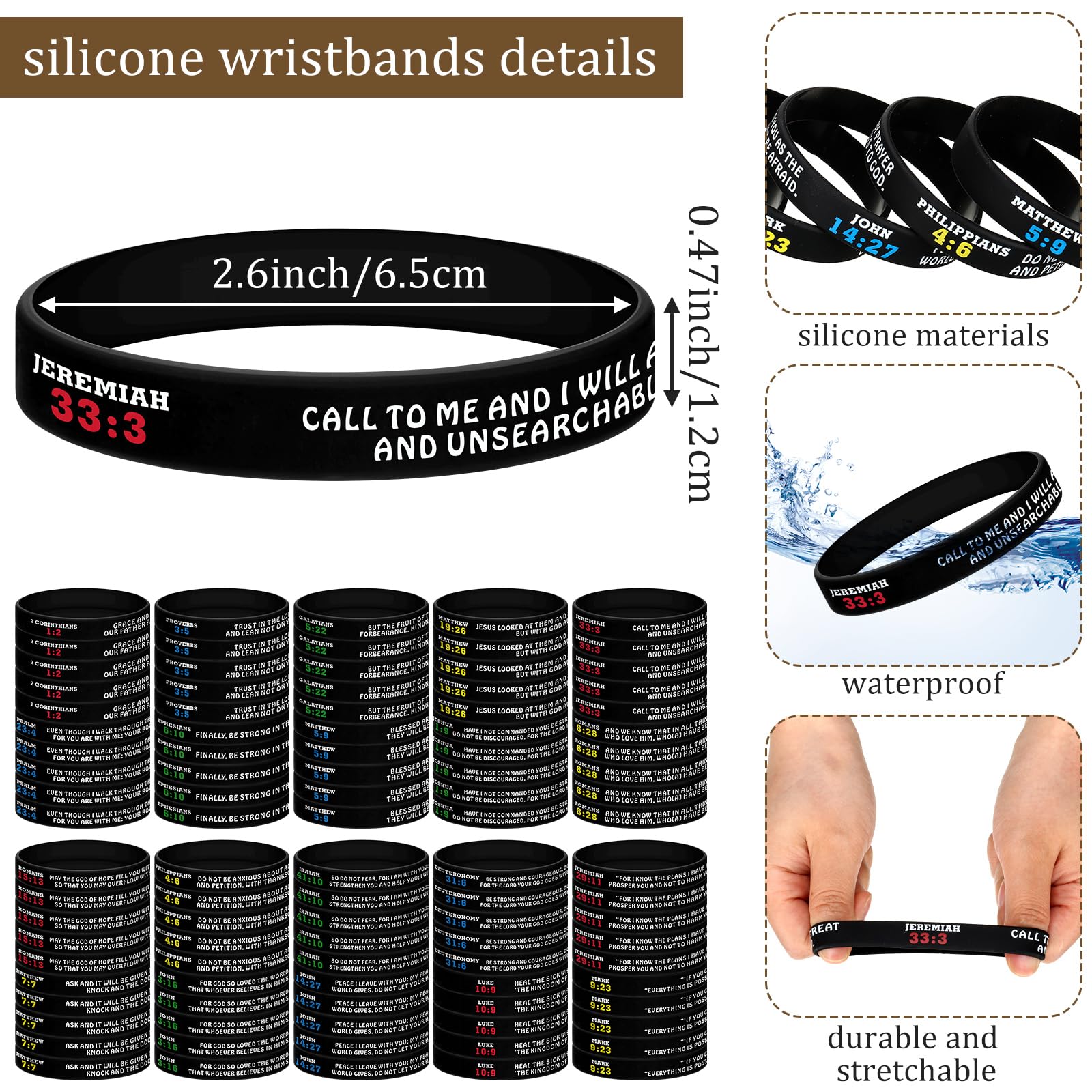 Sinmoe Bible Verse Bracelet Jeremiah 29:11 pattern for hopeful motivation.