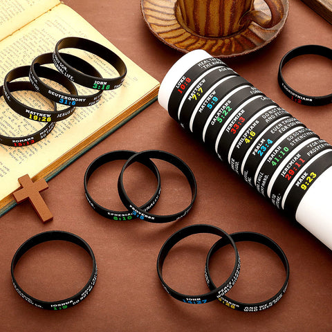 Sinmoe Bible Verse Bracelet various patterns pack for party favors and faith prompts.
