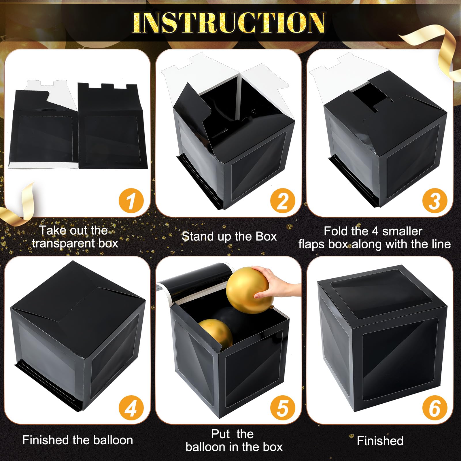 Sinmoe black gold graduation boxes provide sturdy, reusable decor for photogenic moments.