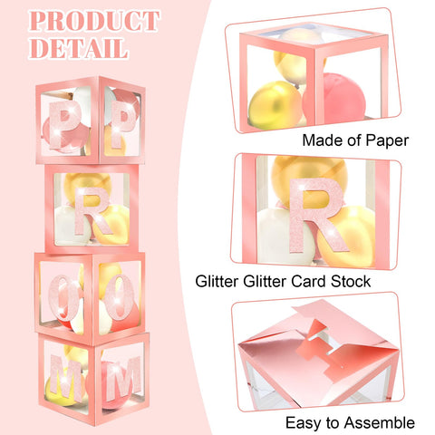 Sinmoe pink prom cube decor, 12 inches, ideal for mantels