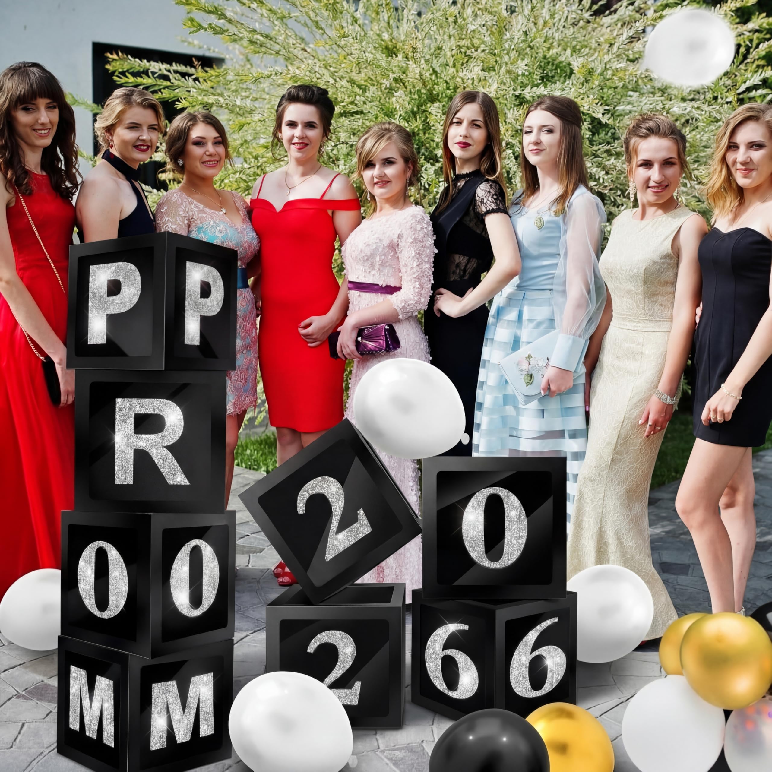 Sinmoe prom balloons and boxes combo adds sparkle