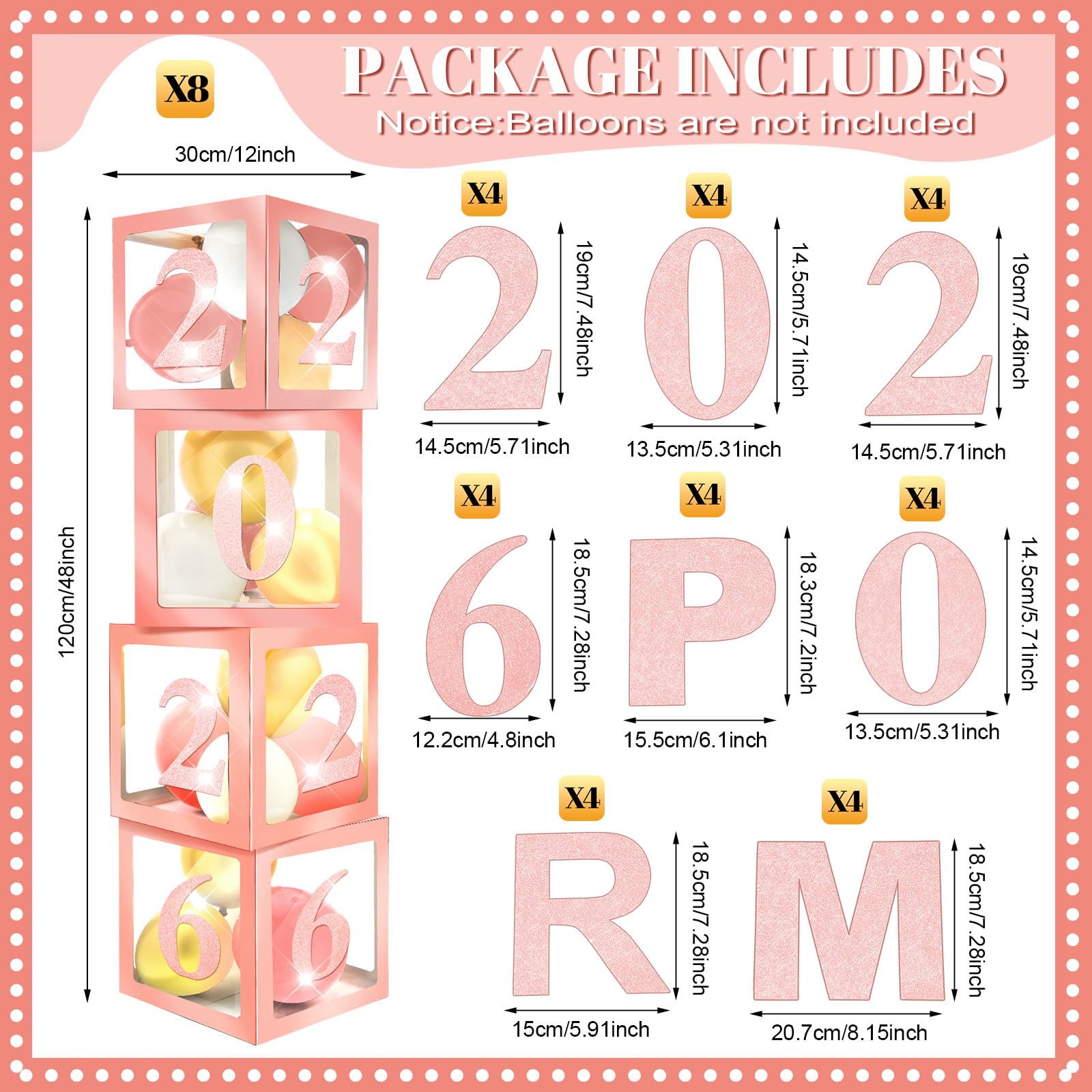 Sinmoe PVC glitter prom balloons and boxes add sparkle to photos
