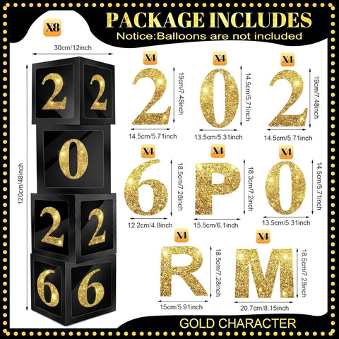 Sinmoe PVC sparkle balloons add festive accents with a premium black gold look.