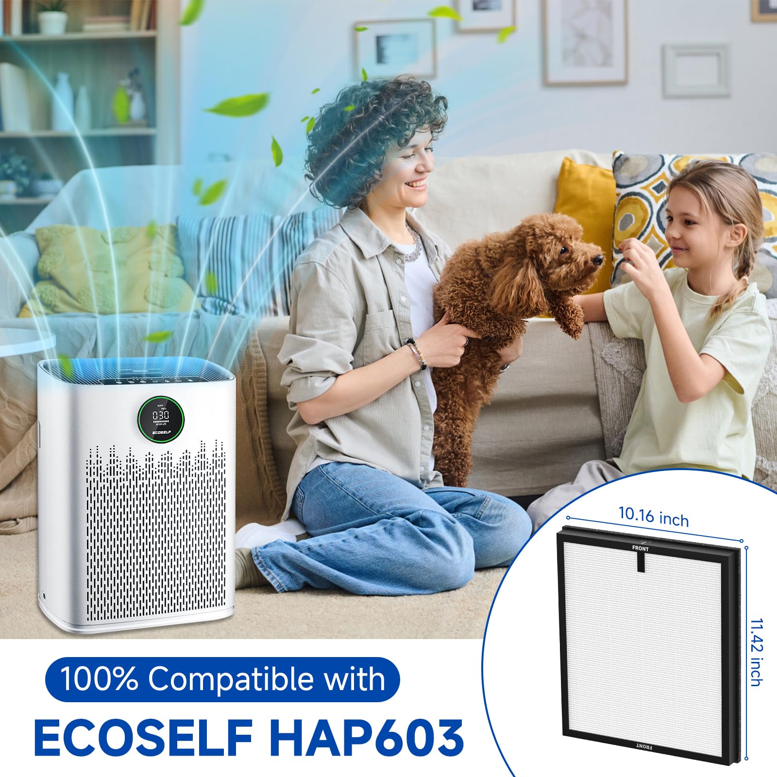 Sinnya ECOSELF HAP603 compatibility ensures seamless purifier integration.