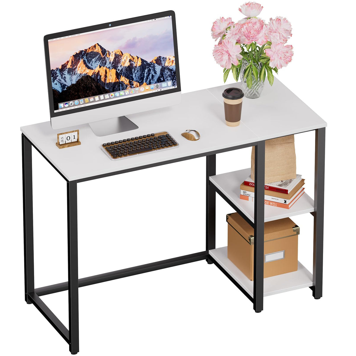 SINPAID 40-inch desk top view for a sturdy compact workspace.