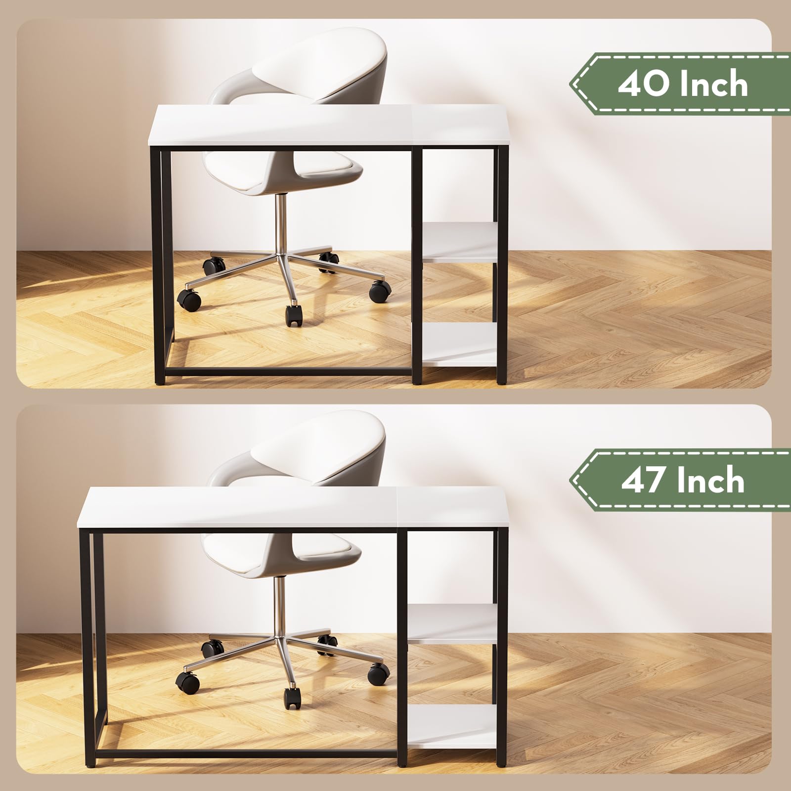 SINPAID desk bedroom study fit demonstrating versatile placement.