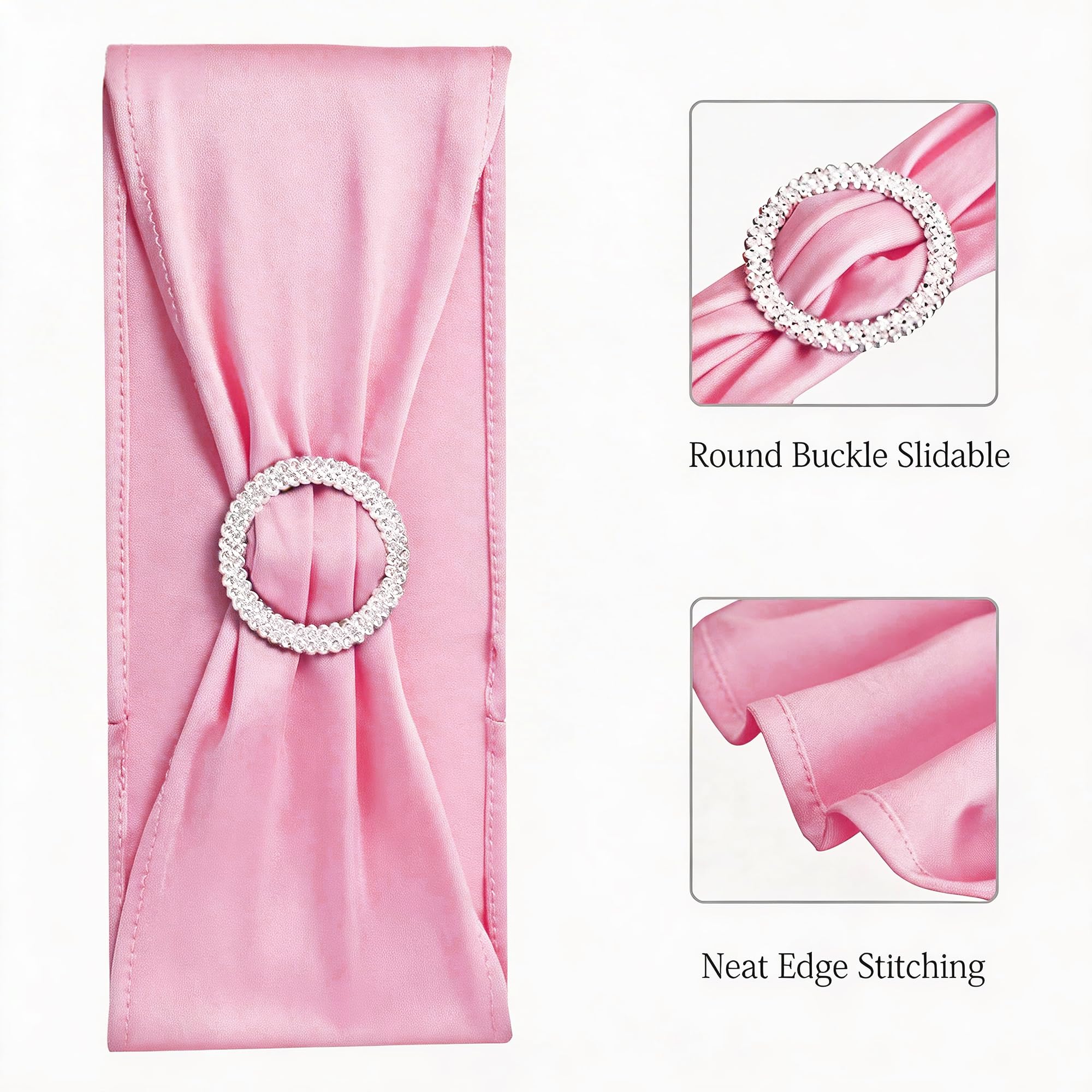 SINSSOWL pink sashes bright buckles for quick secure decorating