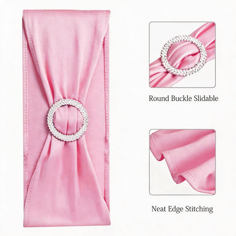 SINSSOWL pink sashes bright buckles for quick secure decorating