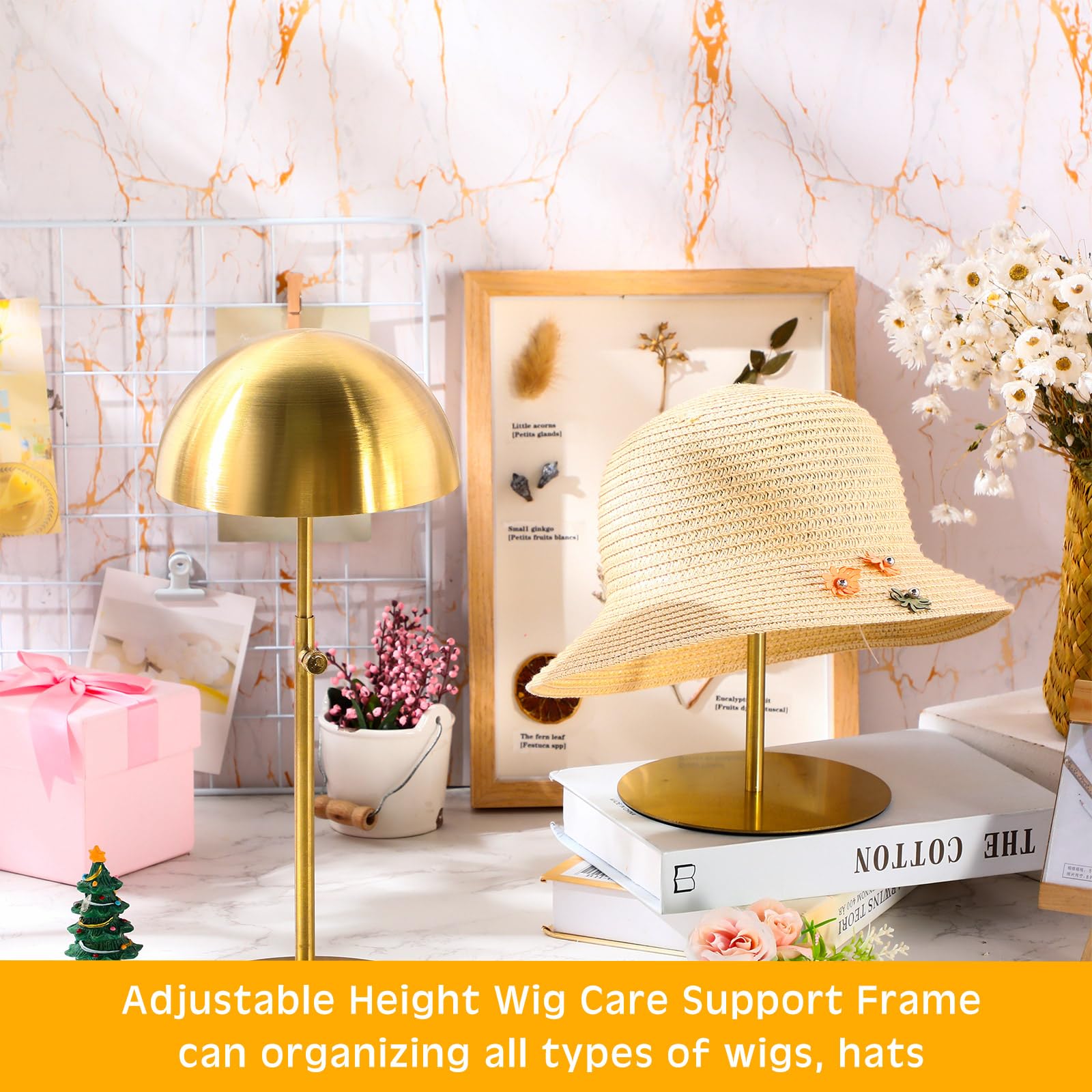 Sintuff multipurpose display stand suitable for hats, wigs, and masks.