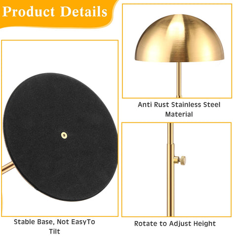 Sintuff stainless steel hat stand with gold plating for durable display.