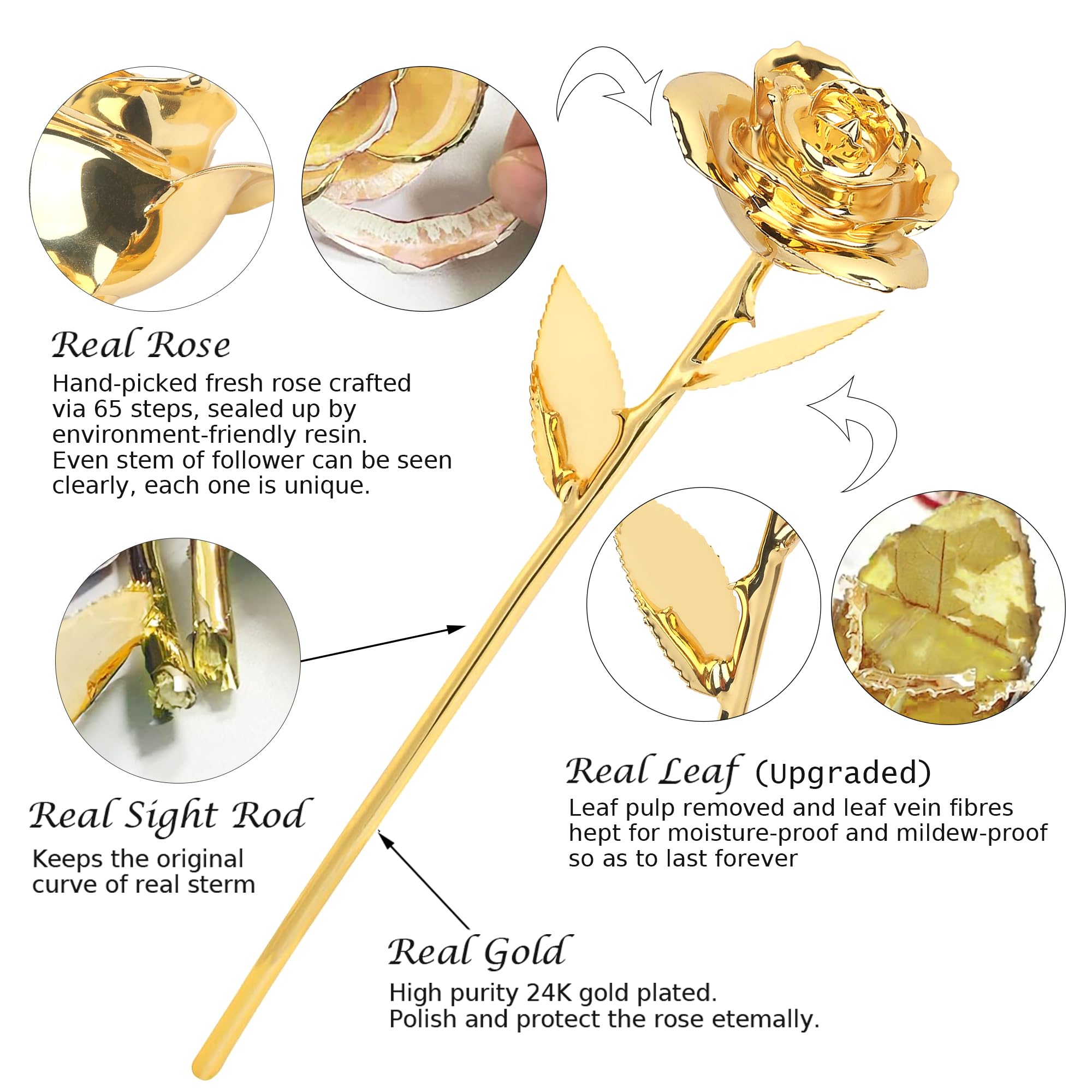 Sinvitron Gold Dipped Rose 24K gold cover signals luxury and durability