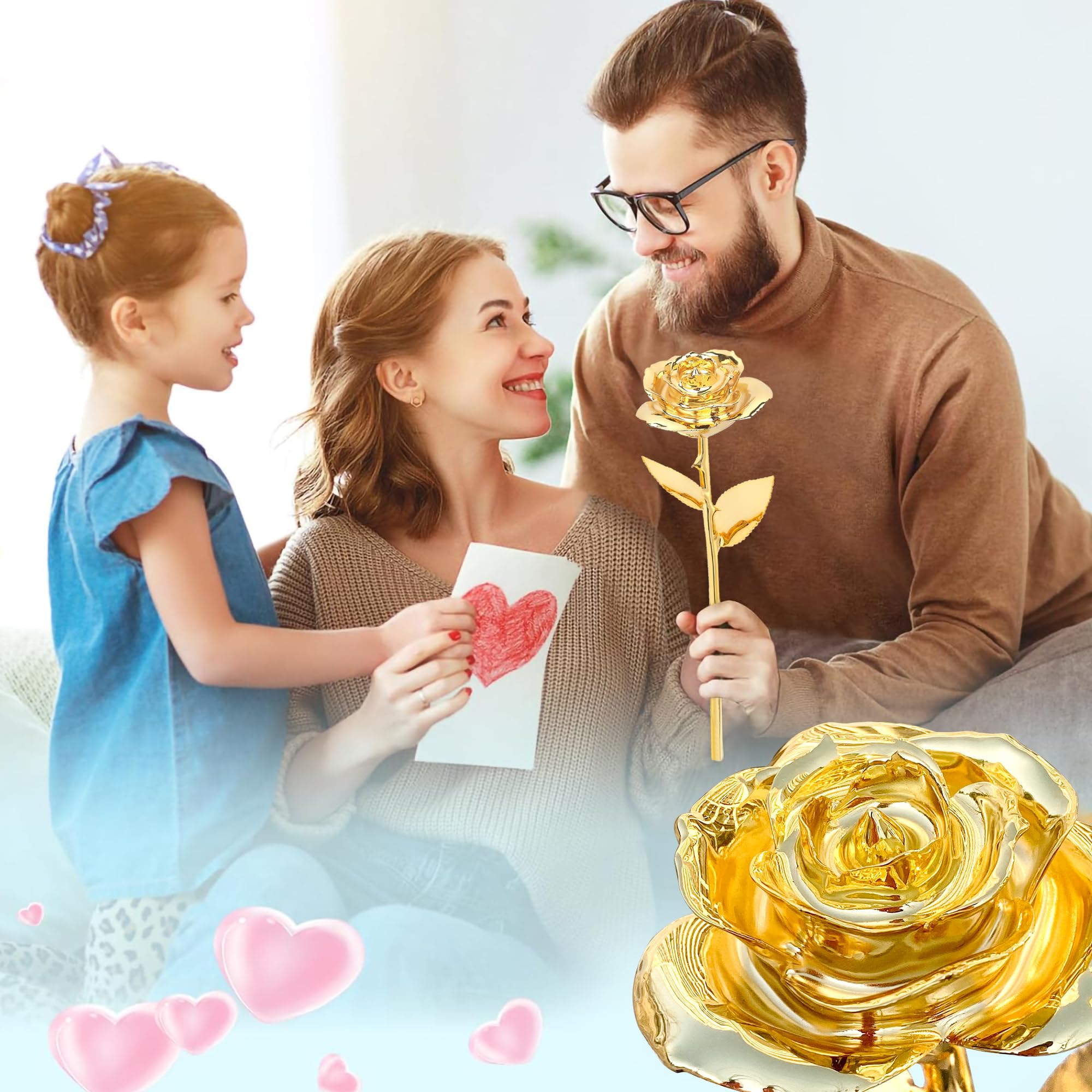 Sinvitron Gold Dipped Rose in gift box, ready to present