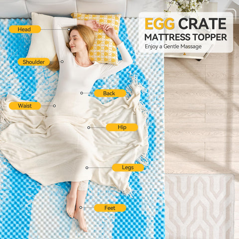 SINWEEK topper unrolled on Twin XL bed demonstrates contouring support