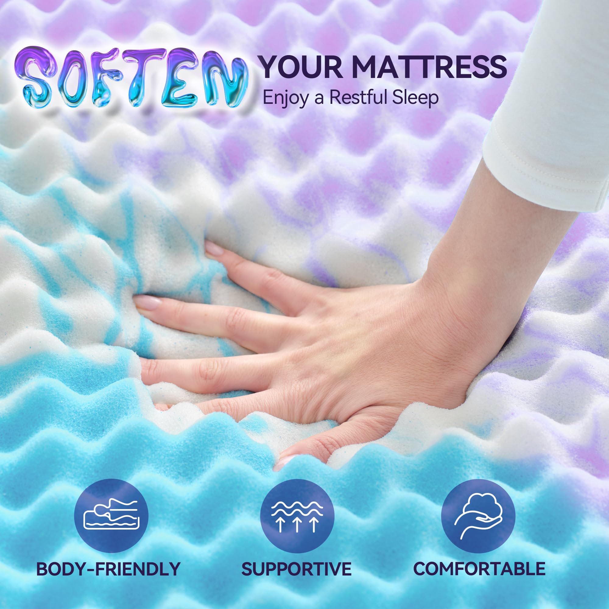 SINWEEK body-contouring topper adapts to your shape for relief.
