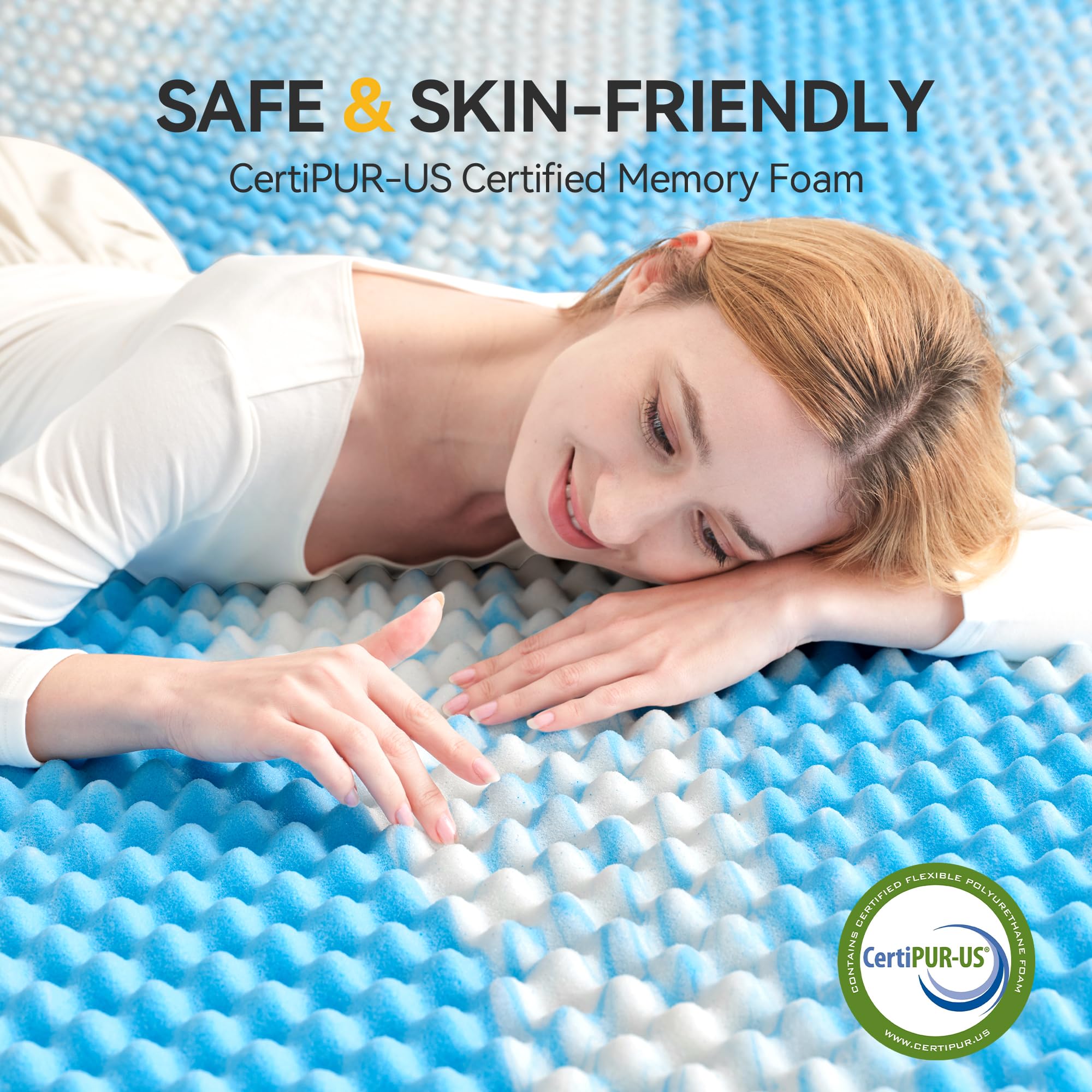 SINWEEK breathable memory foam topper improves airflow and comfort