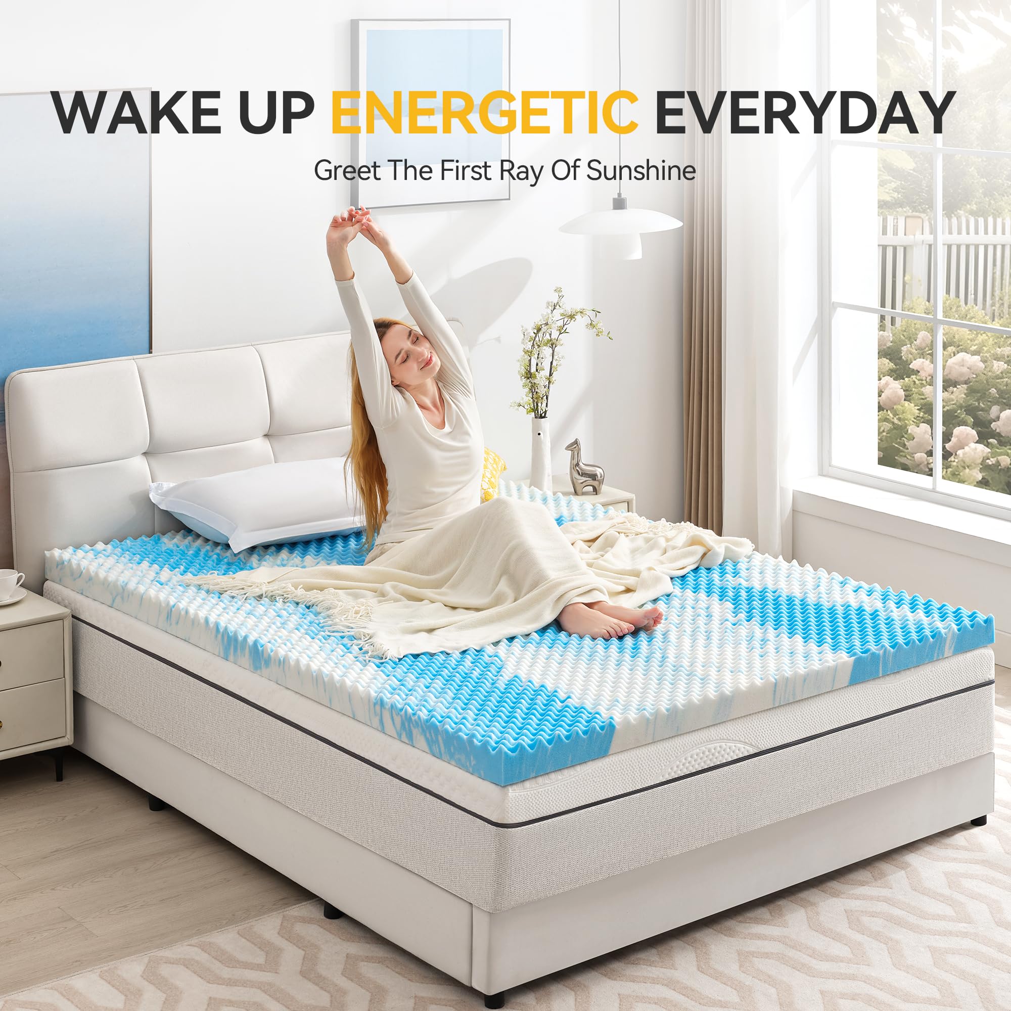 Topper on a dorm bed in a compact space for added comfort