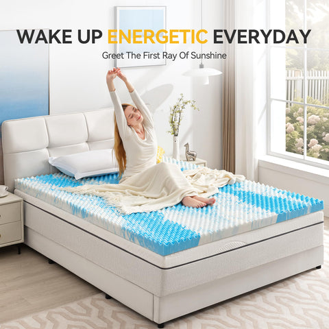 SINWEEK egg-shaped topper conforms to body contours for personalized support