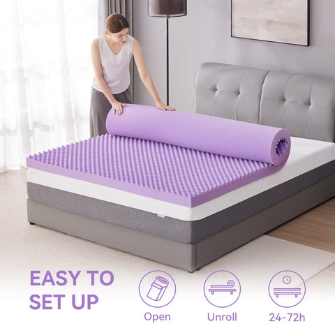 SINWEEK memory foam topper on mattress may ease pressure points.