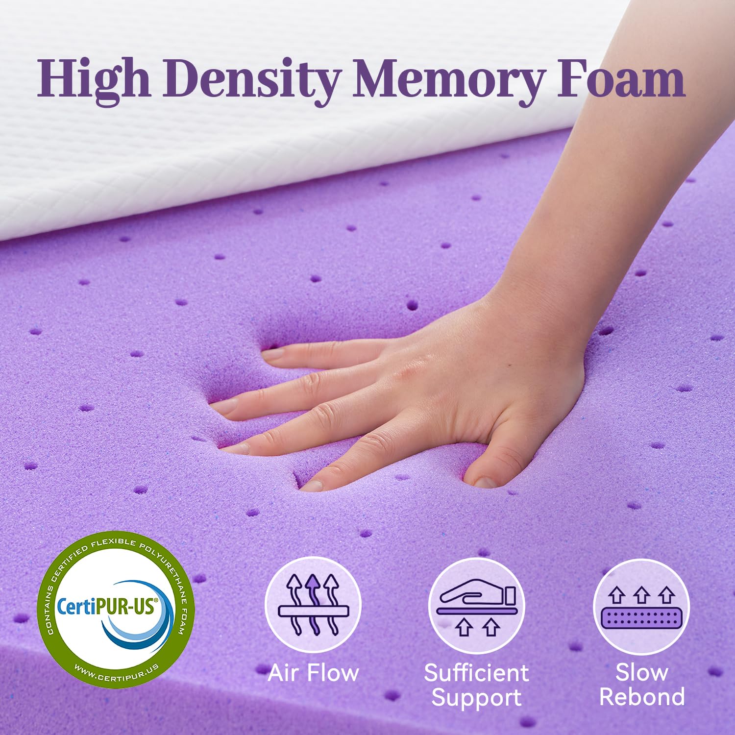 SINWEEK non-slip surface and straps prevent sliding on the mattress.