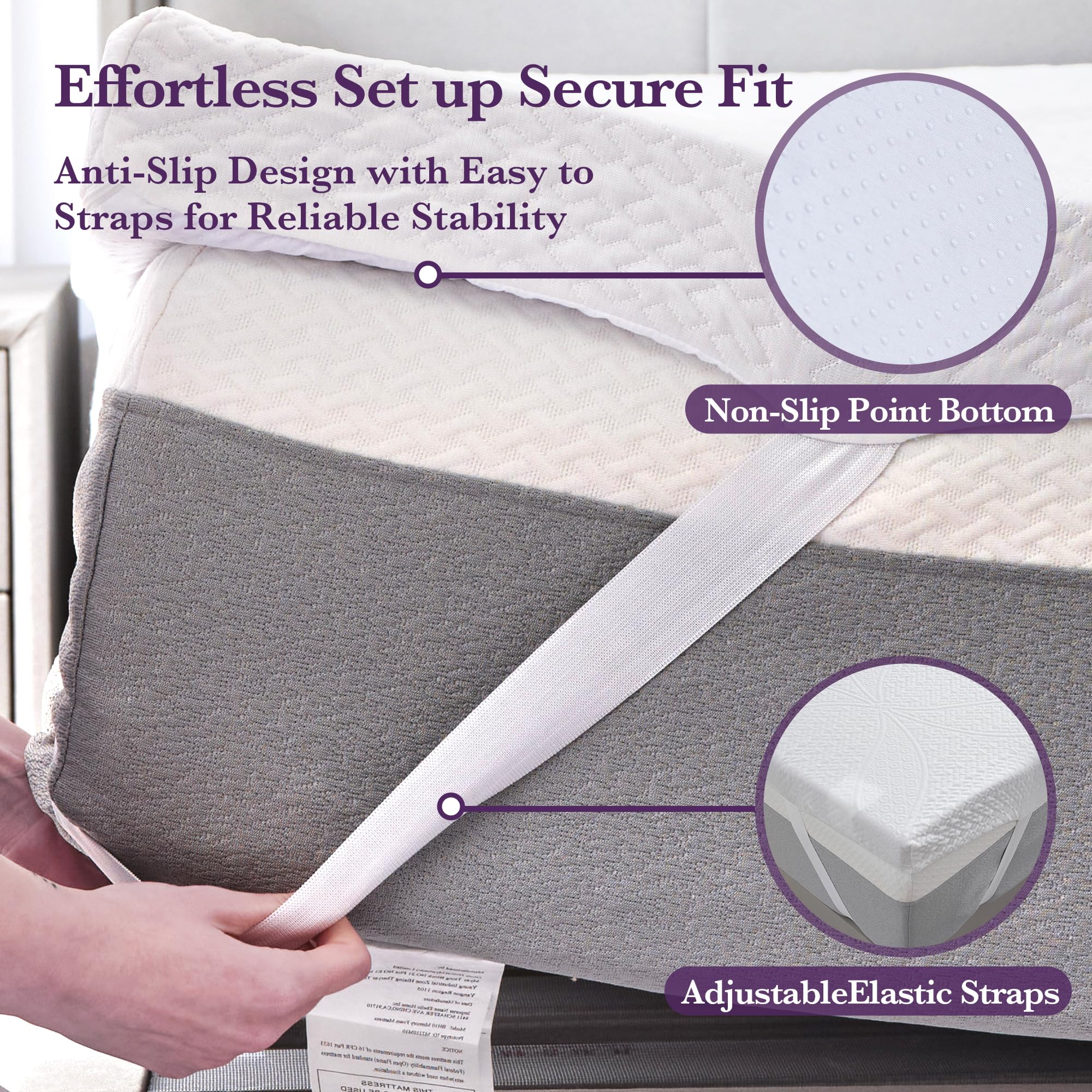 SINWEEK topper on existing mattress use demonstrating simple setup.