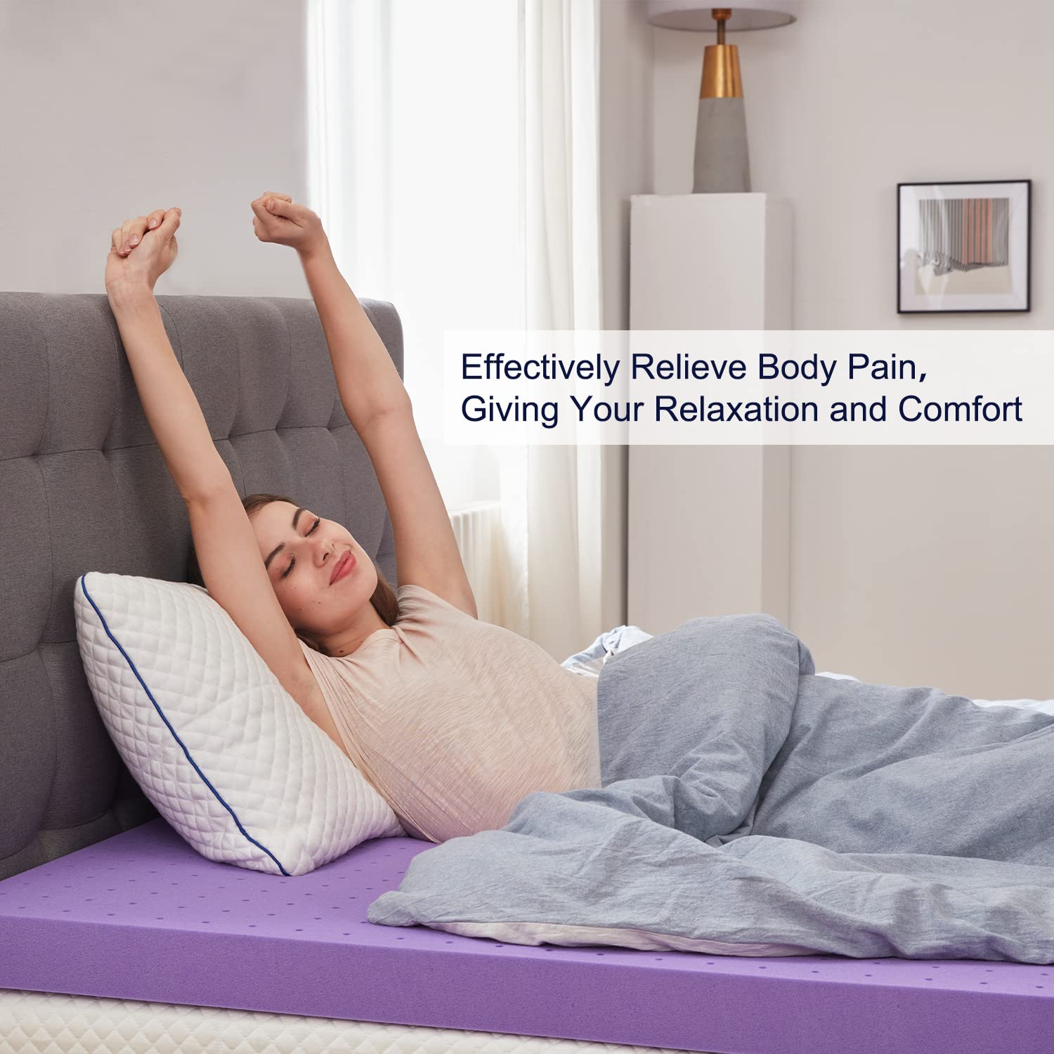SINWEEK topper sits on top of an existing mattress for an easy upgrade.