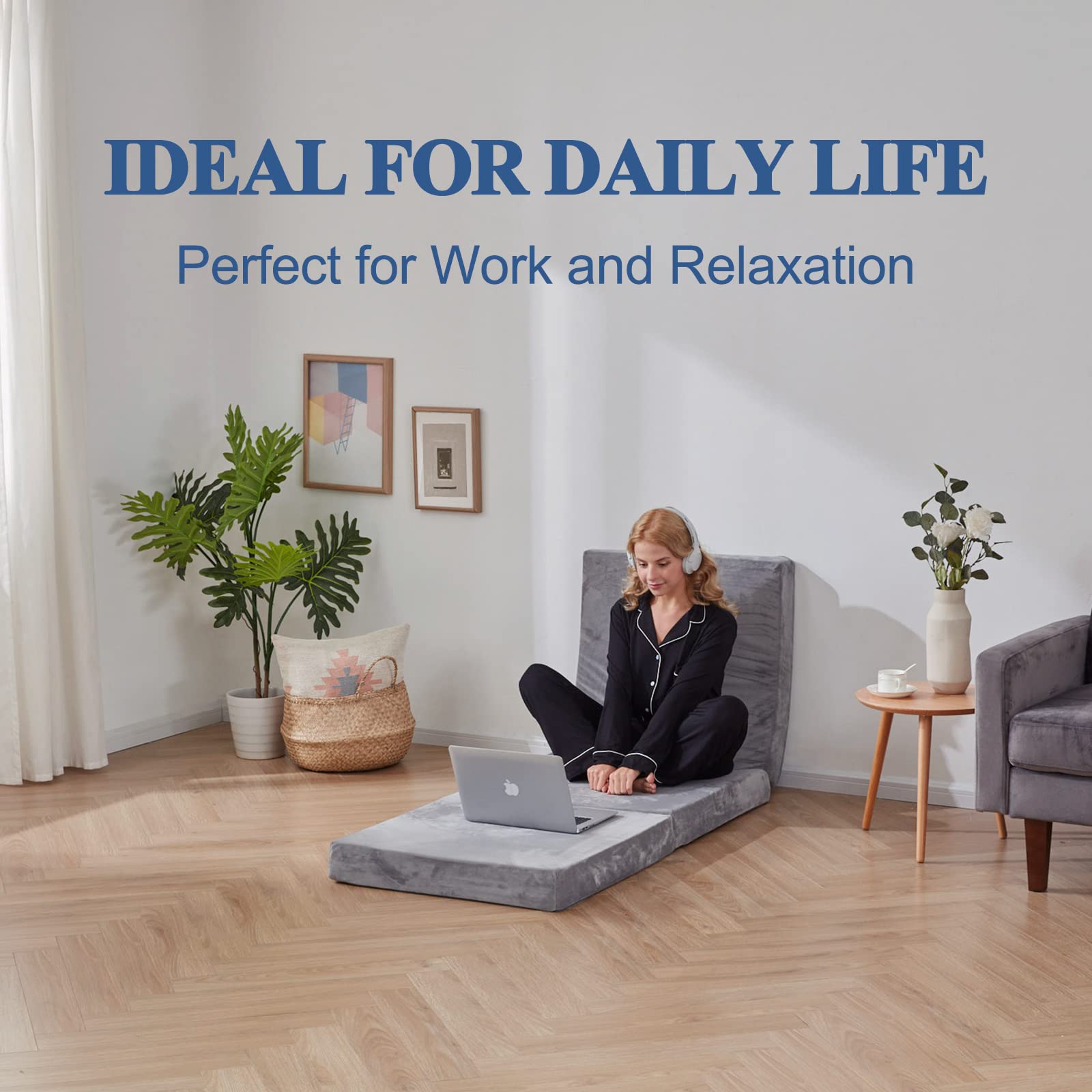 SINWEEK Tri Folding Mat Topper used as a guest room floor mat for visitors