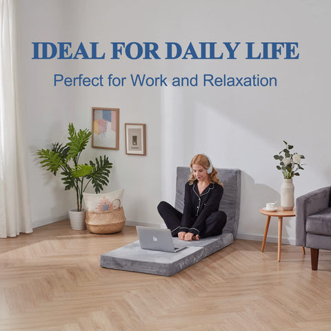 SINWEEK Tri Folding Mat Topper used as a guest room floor mat for visitors