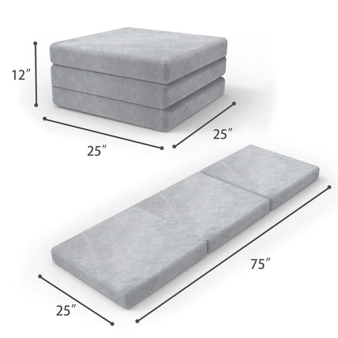 SINWEEK Tri Folding Mat Topper with removable cover emphasizes easy cleaning